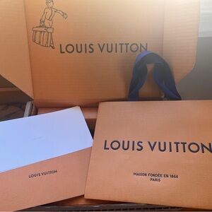 Authentic Louis Vuitton Packaging Set Gift Bag Box Card & Sleeve